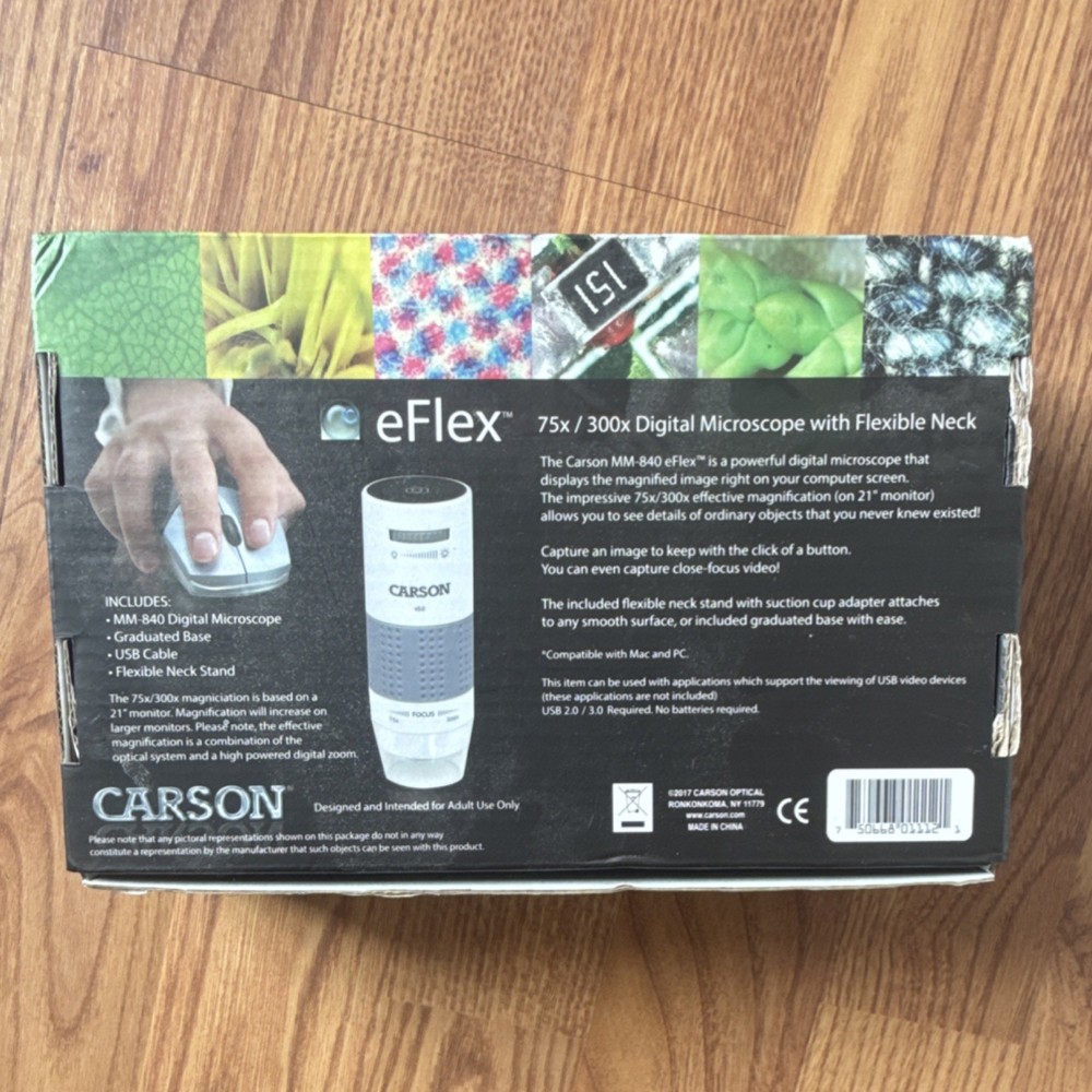 Carson eFlex MM-840 75x/300x Digital Microscope Flexible Neck