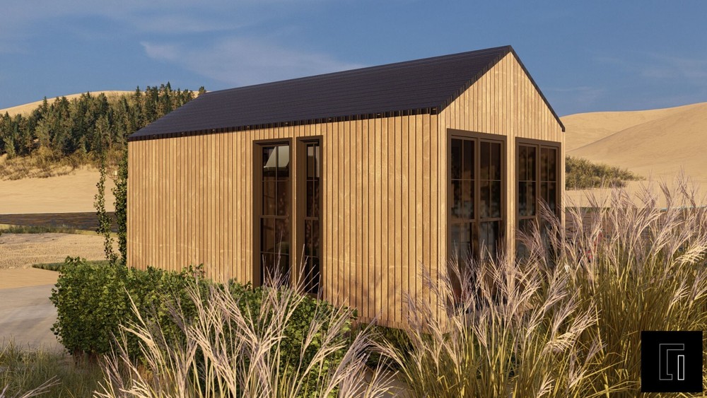 720SF Tiny House Cabin Plans - Blueprints - Modern, Bathroom and Loft