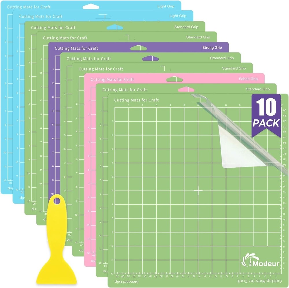 Complete Crafting Solution: 10 Pack 12"x12" Cutting Mats with Protective Film