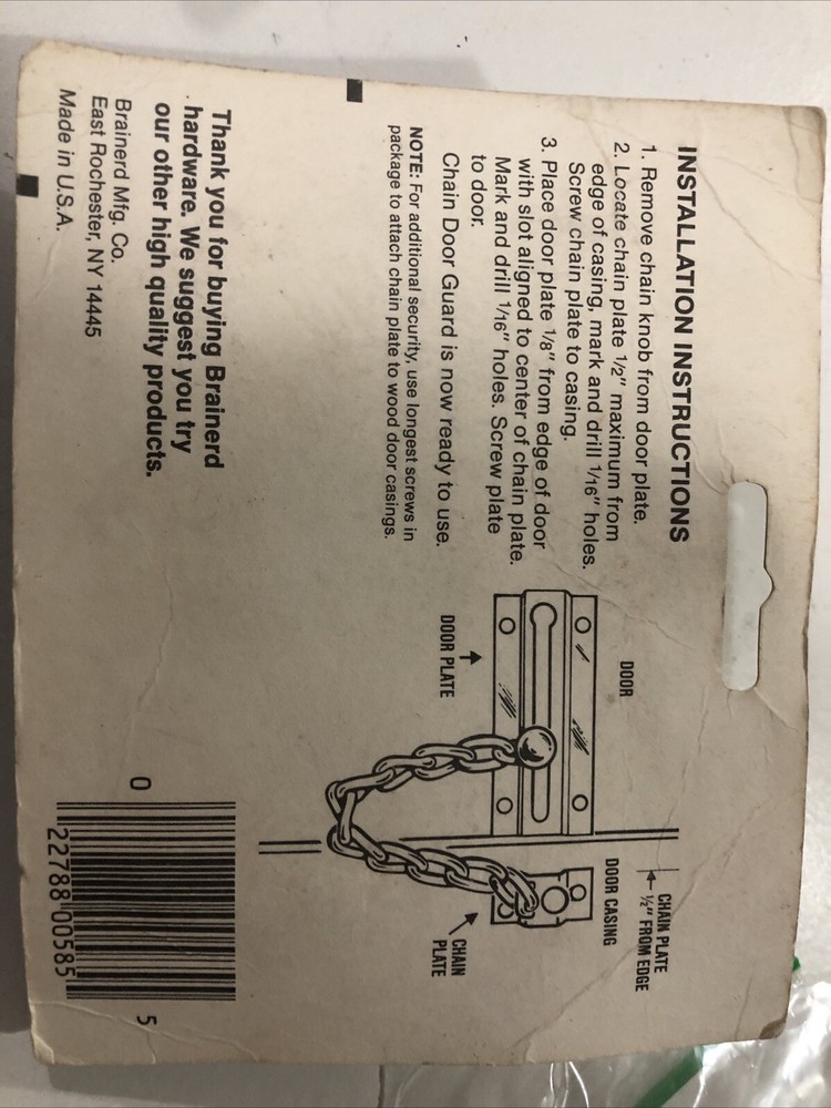 Brainerd 585XC Deluxe Chain Door Guard Solid Brass