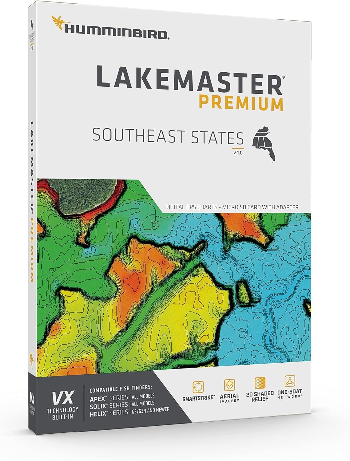 Humminbird LakeMaster VX Premium [Southeast States V1] APEX/SOLIX/HELIX 602008-1