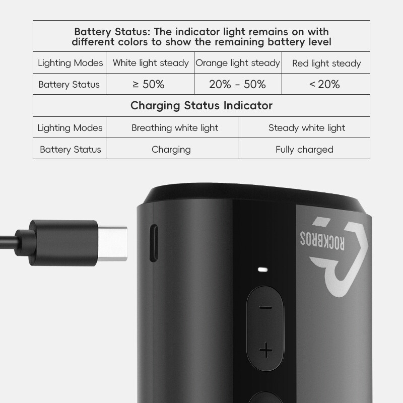 ROCKBROS Electric Mini Pump Motorcycle Bicycle E-bike Portable Inflator 150PSI