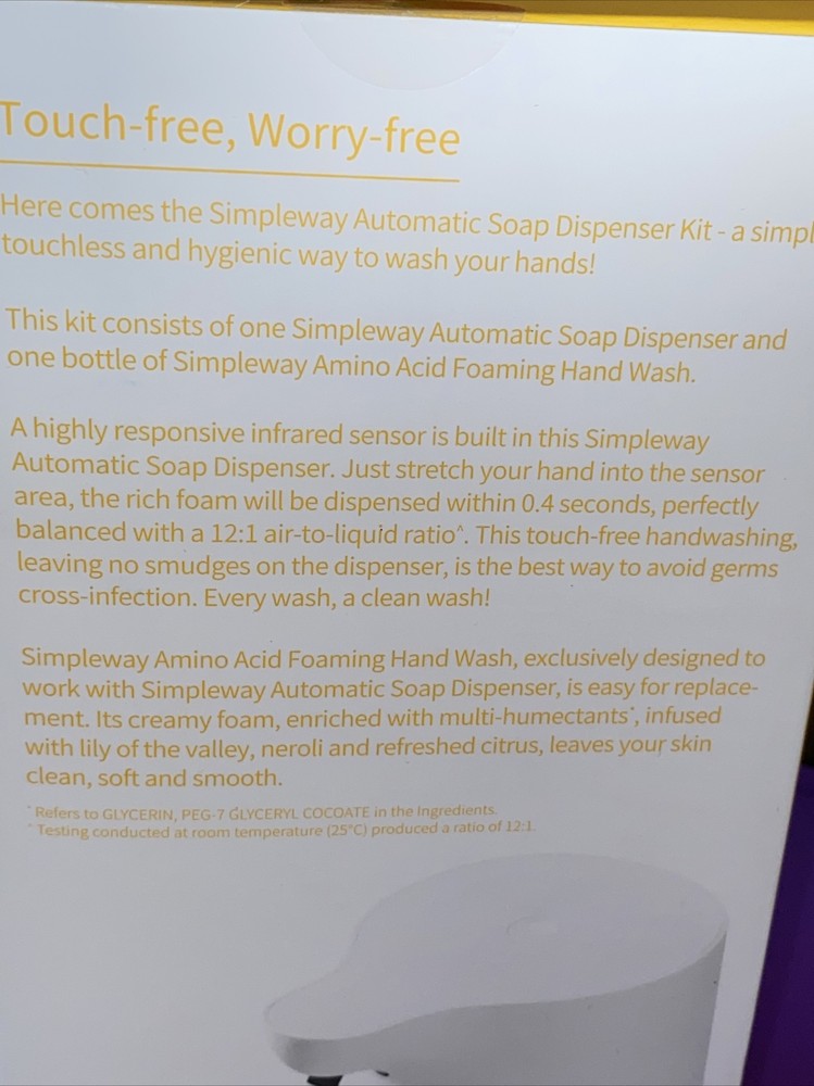 SIMPLEWAY 300ml Touchless Motion Sensor Automatic Foaming Soap Dispenser Kit