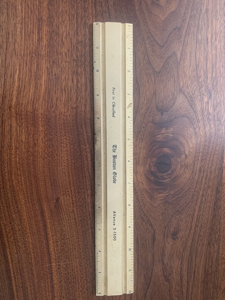 vintage Boston Globe “golden” ruler