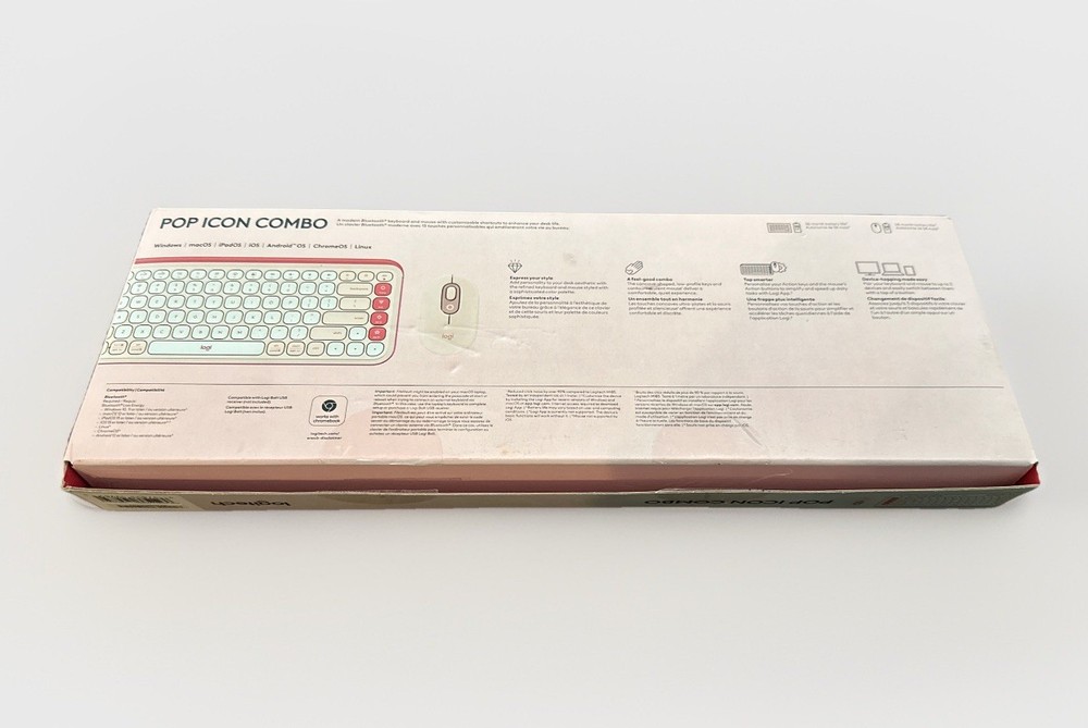 Logitech POP ICON Combo, Bluetooth Keyboard and Mouse Combo - Rose