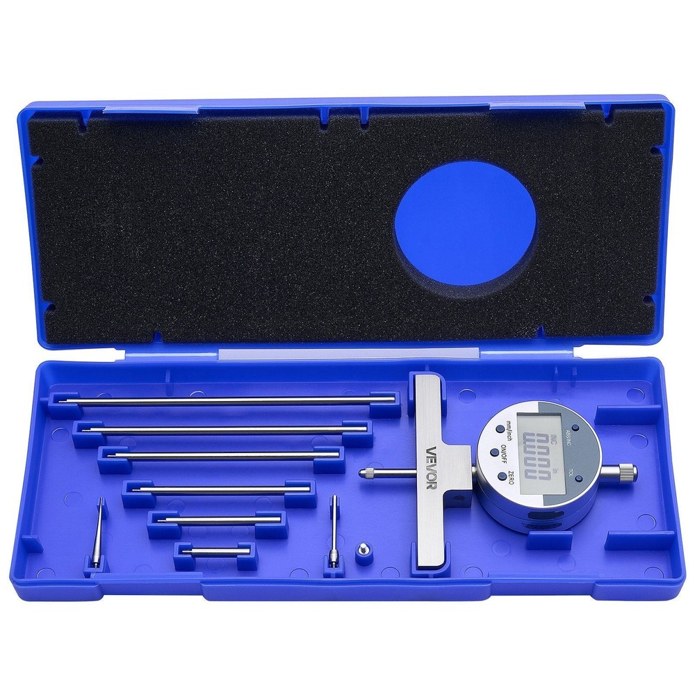 Depth Gauge, Depth Micrometer Digital Electronic Indicator 0-22 inch Measuring
