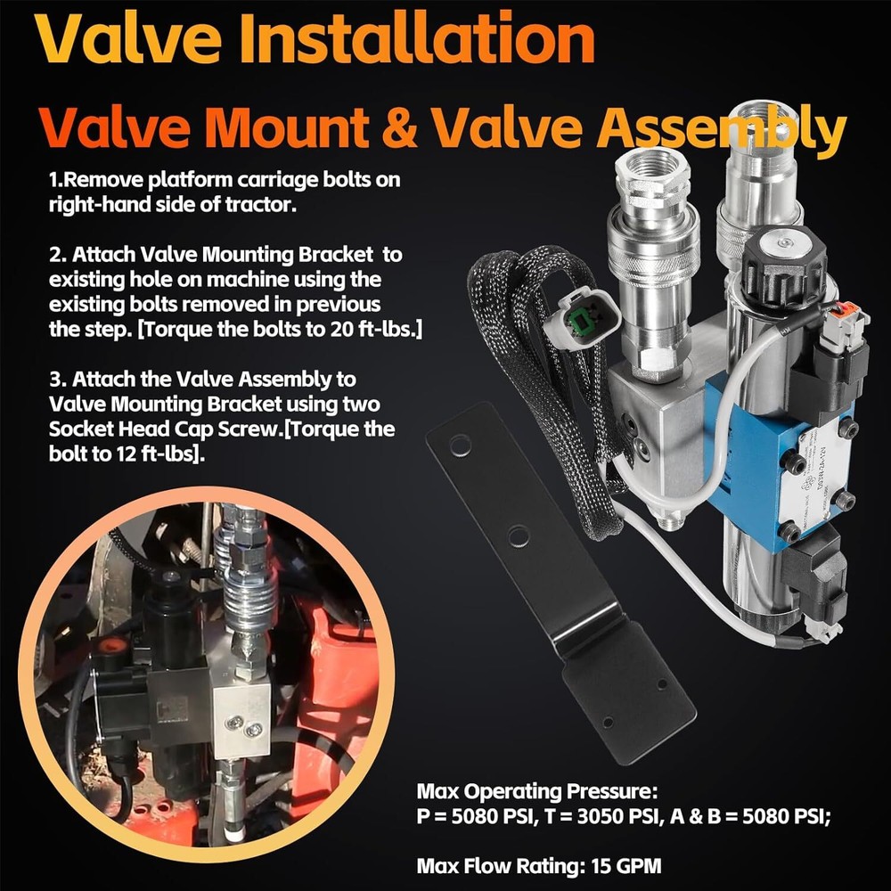 Third Function Valve Kit for Kubota MX4700, MX4800, MX5100, MX5200, MX5800