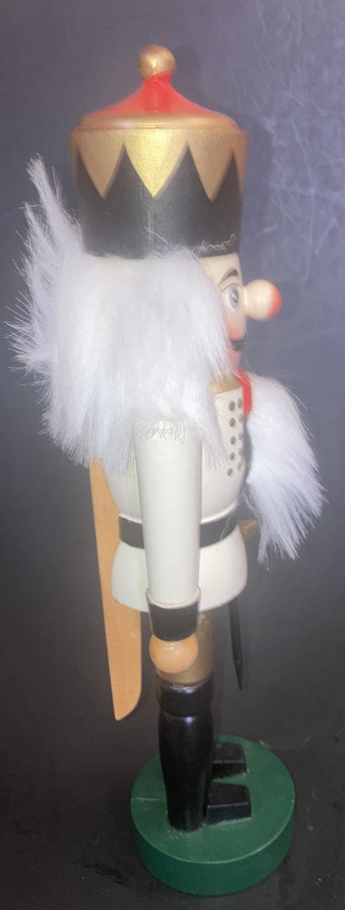 Kurt Adler Christmas Nutcracker 10" Original Box White Gold
