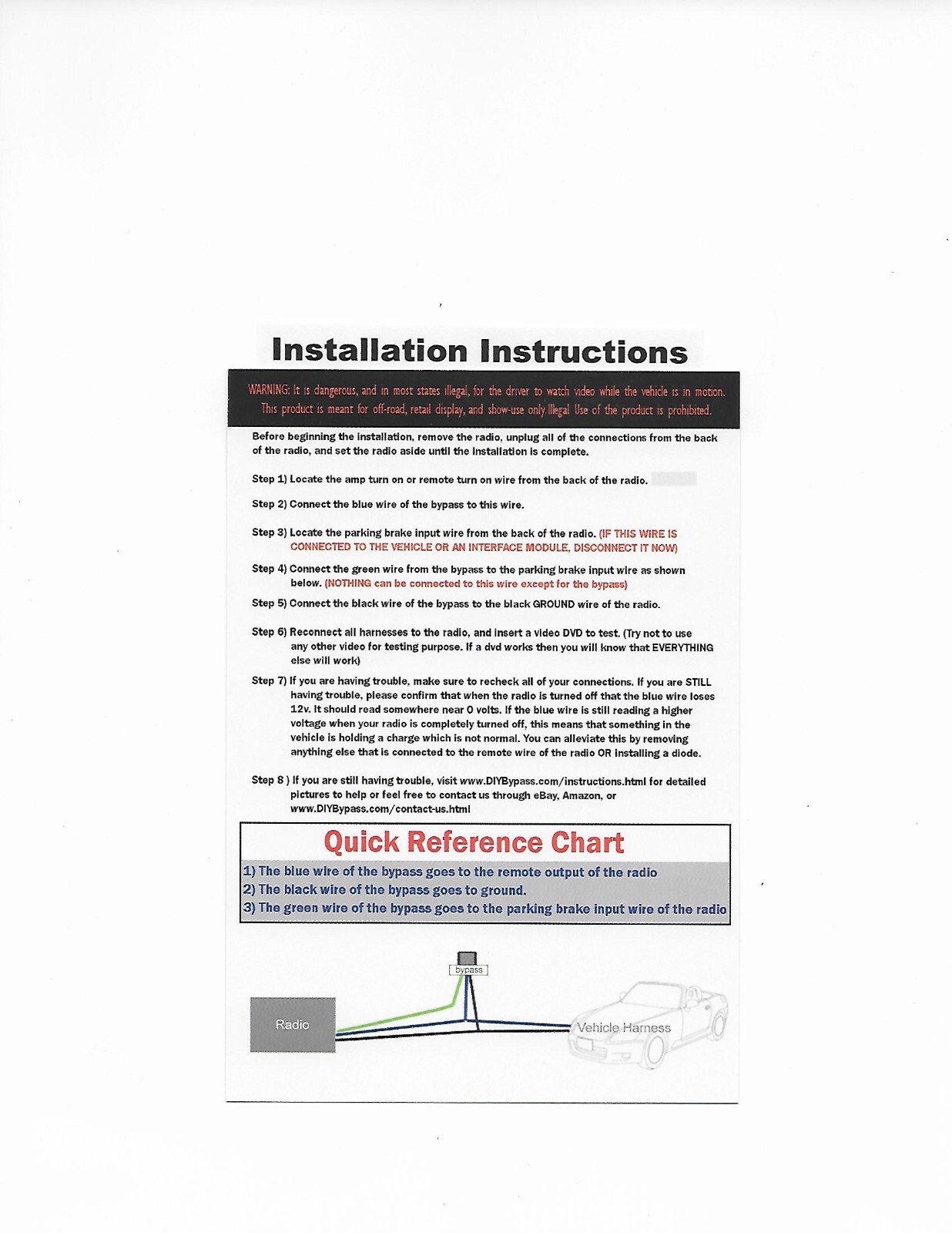 DIYBypass PARKING Brake Bypass Override For All Makes and Model