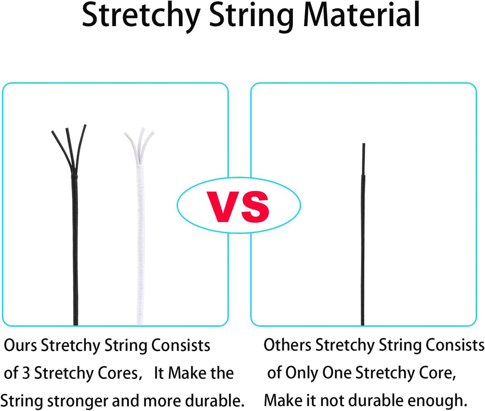 Stretchy String for Bracelets, 3 Rolls 1 Mm 495 Feet Sturdy Elastic String Cord