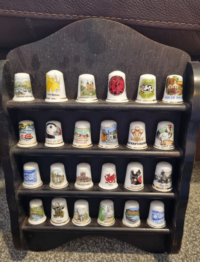 24 Mixed Bone China Thimbles lot 4.