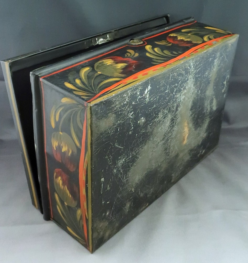 Paint Decorated Tin Box circa 19th cent