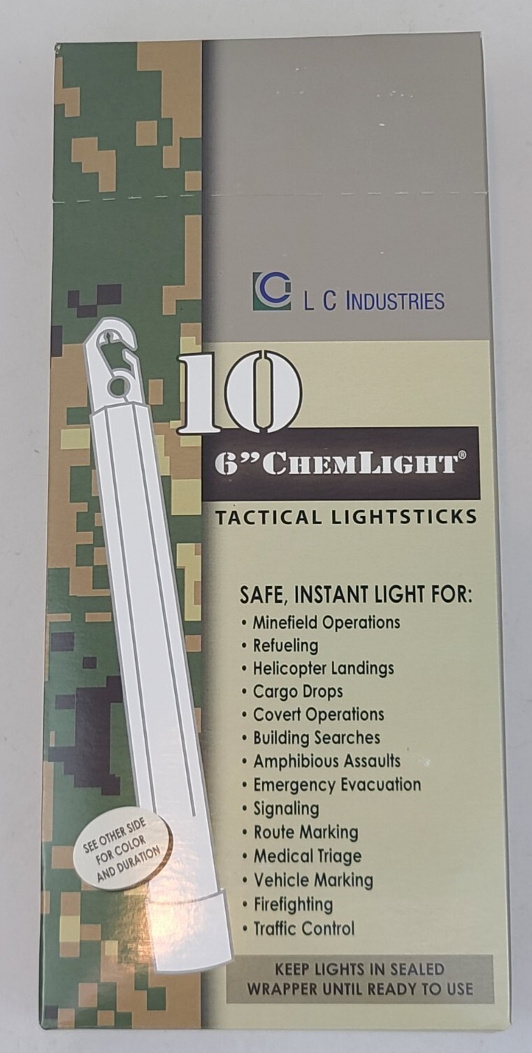 Lot 10 Cyalume Military Light Sticks Green, Blue, Red 6" Prepper Survival