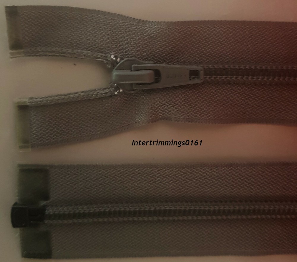 PEX ZIPS,12"/30.5CM, NYLON TEETH PLASTIC, OPEN END, X1, GREY