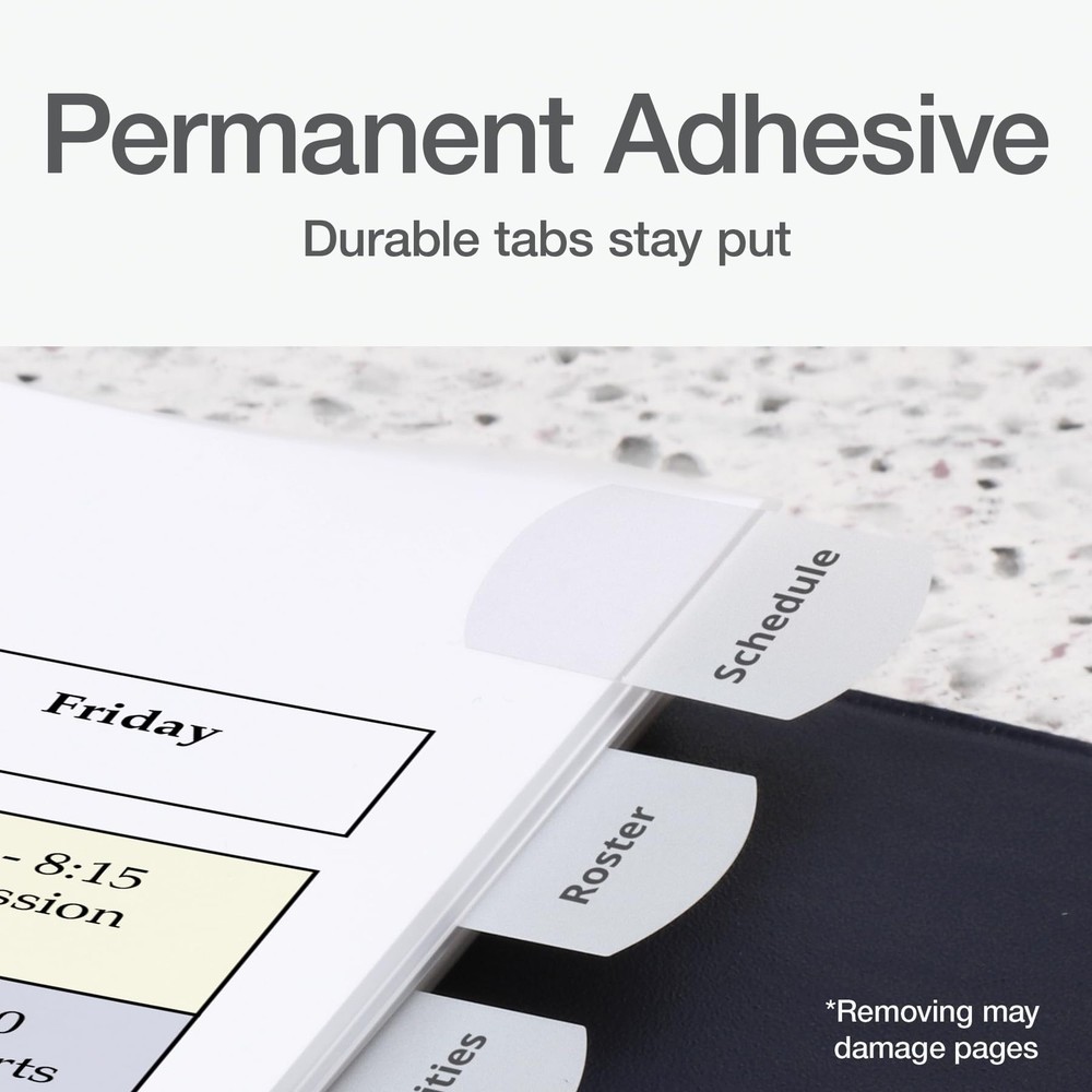 Laser Index Tabs, 375 Tabs, Permanent Adhesive, Customizable - Organize