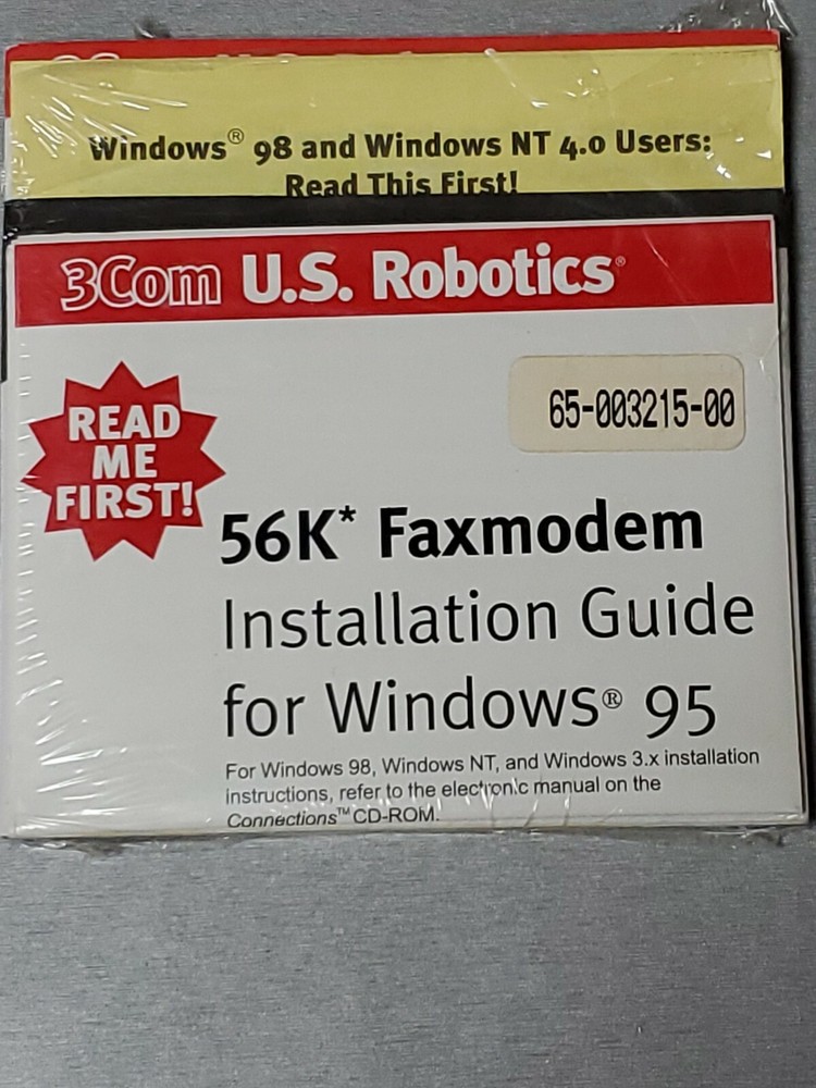 3Com US Robotics 56K Faxmodem Installation Guide Disk Windows 95 98 NT 4.0