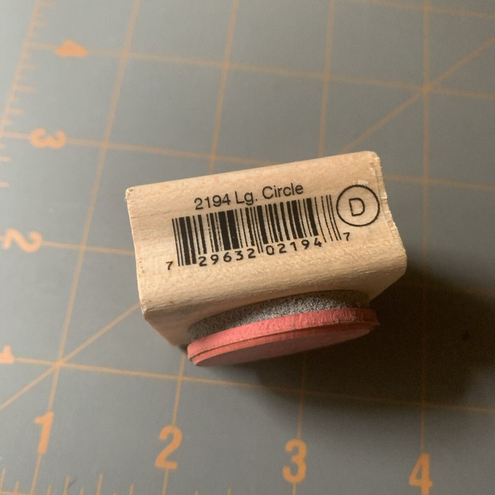 Hampton Art- Wood Rubber Stamp Round Circle Dot
