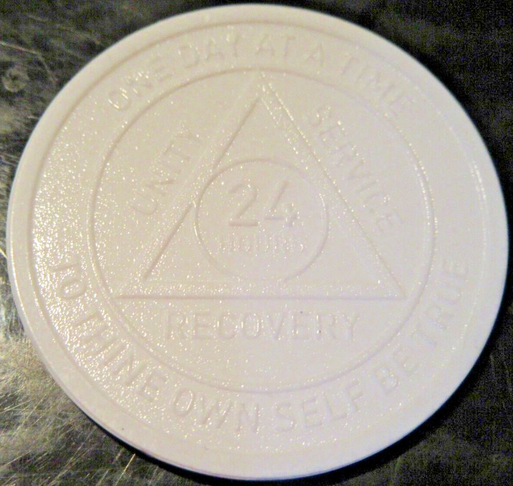Alcoholics Anonymous Plastic AA 24hour Poker Chip Medallion Token