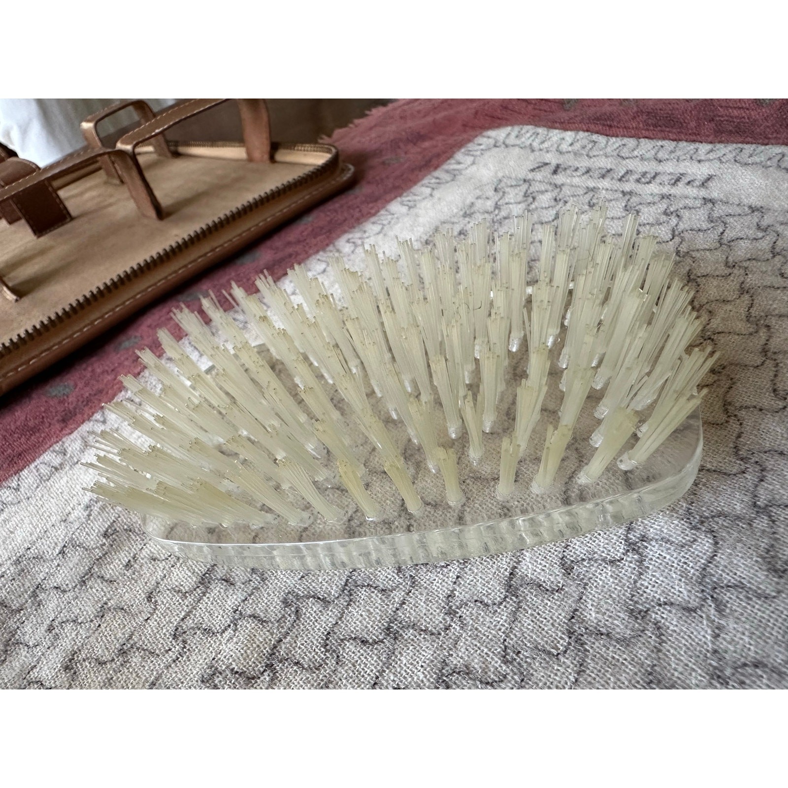 Vintage Men's Travel Grooming Kit Cowhide Leather Case Toiletry Kit USA