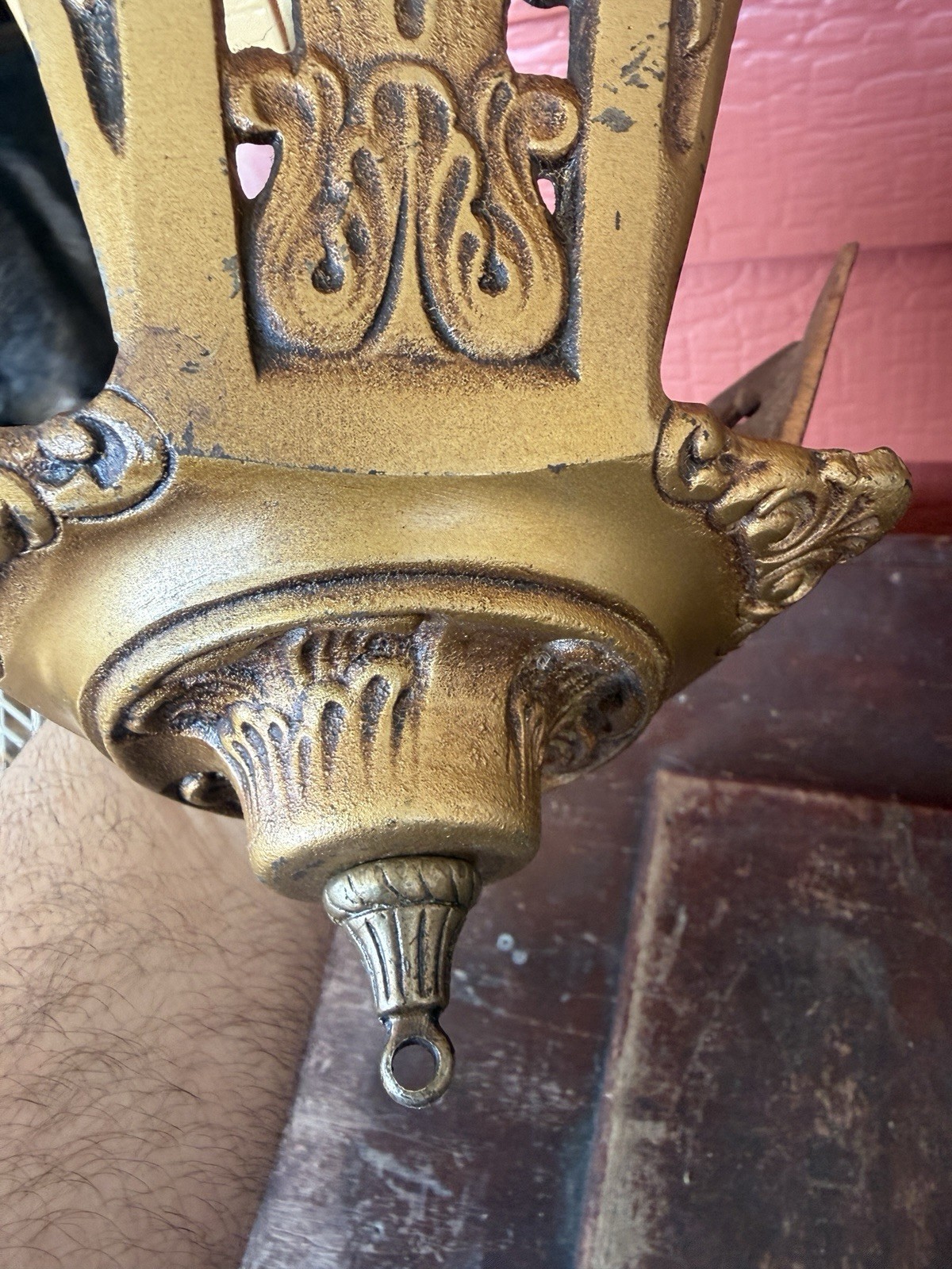 Antique MOE BRIDGES 3 Slip Shade Ceiling Light Parts Etruscan Series Art Deco