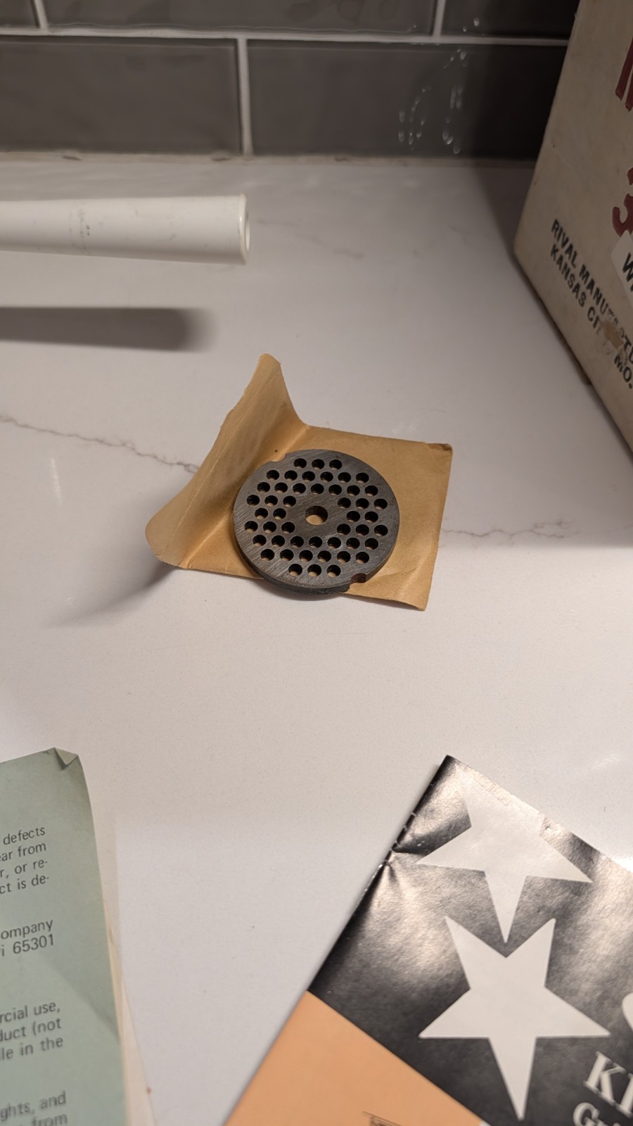 Vtg Rival Grind-O-Mat Meat Grinder/Food Chopper White Model 303 w/Manual & Box