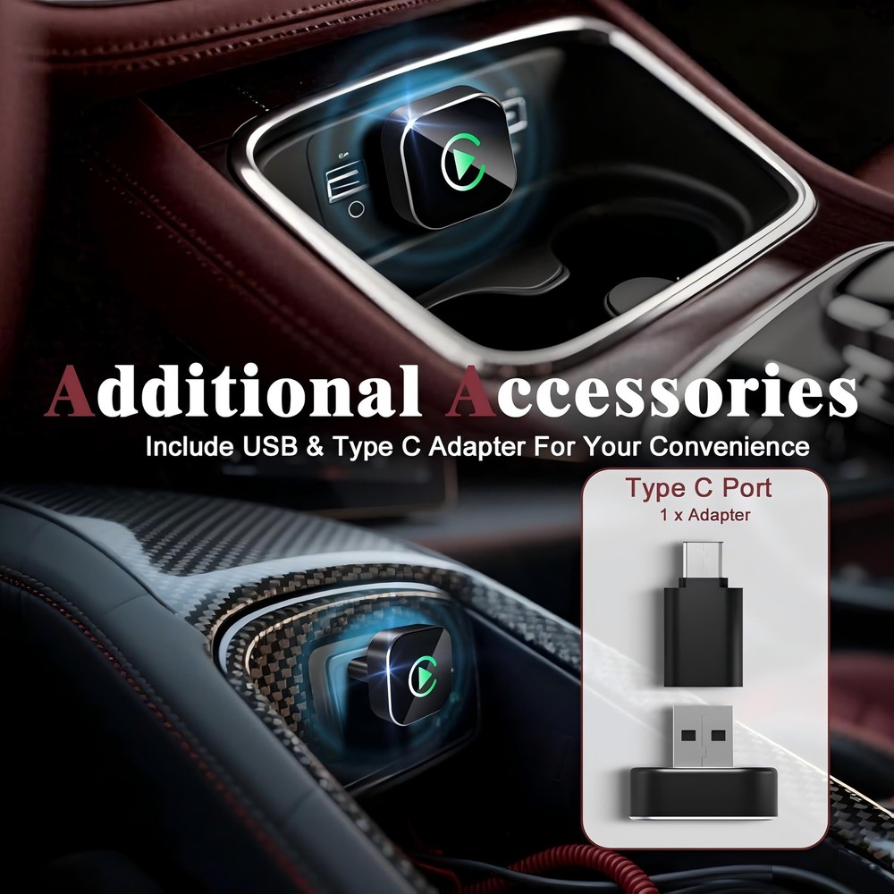 USB Auto Wireless CarPlay Adapter For iPhone Apple Wireless Dongle Plug ＆ Play