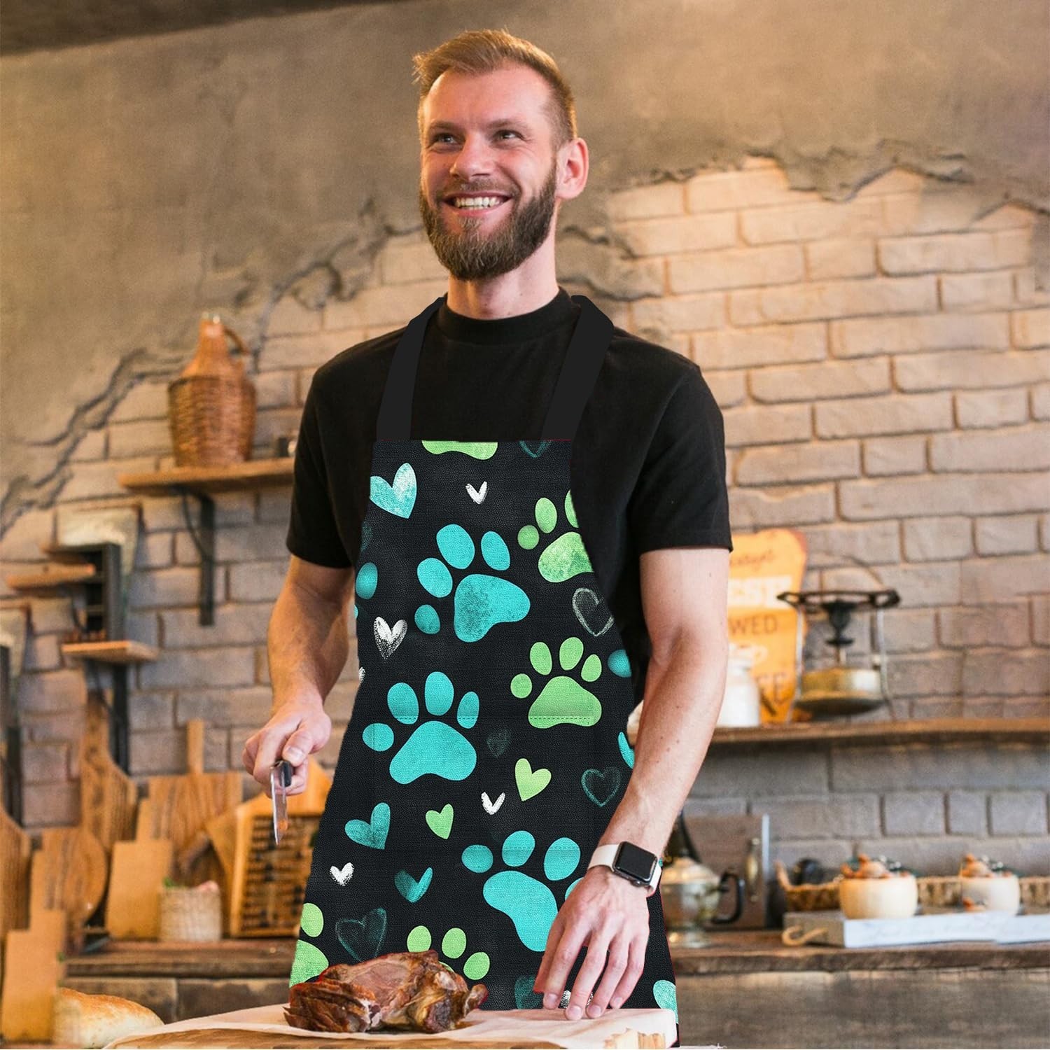 Apron Home Kitchen Cooking Baking Gardening for Women Men with Pockets, apron...