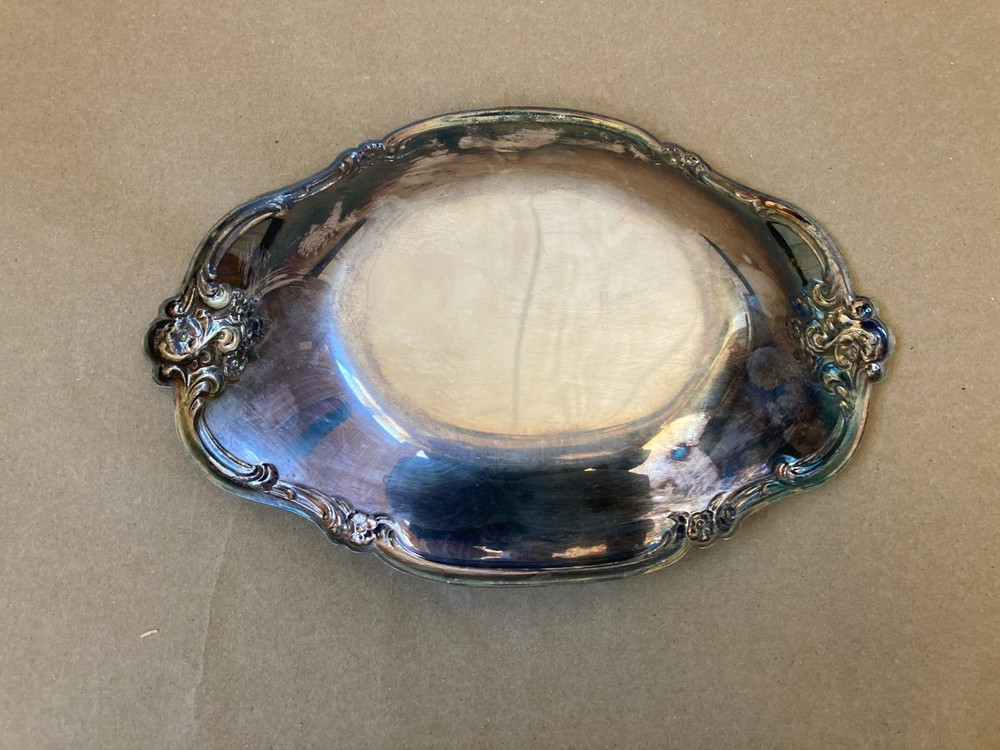 International Deep Silver Two Party Set Tray & Spoon Elegant Orleans Pattern