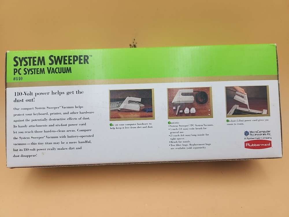 Rubbermaid PC System Vacuum Sweeper 440 Micro Computer Acc Original Box
