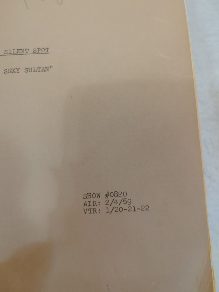 Rare Vintage Script For The Red Skeleton Hour 1969