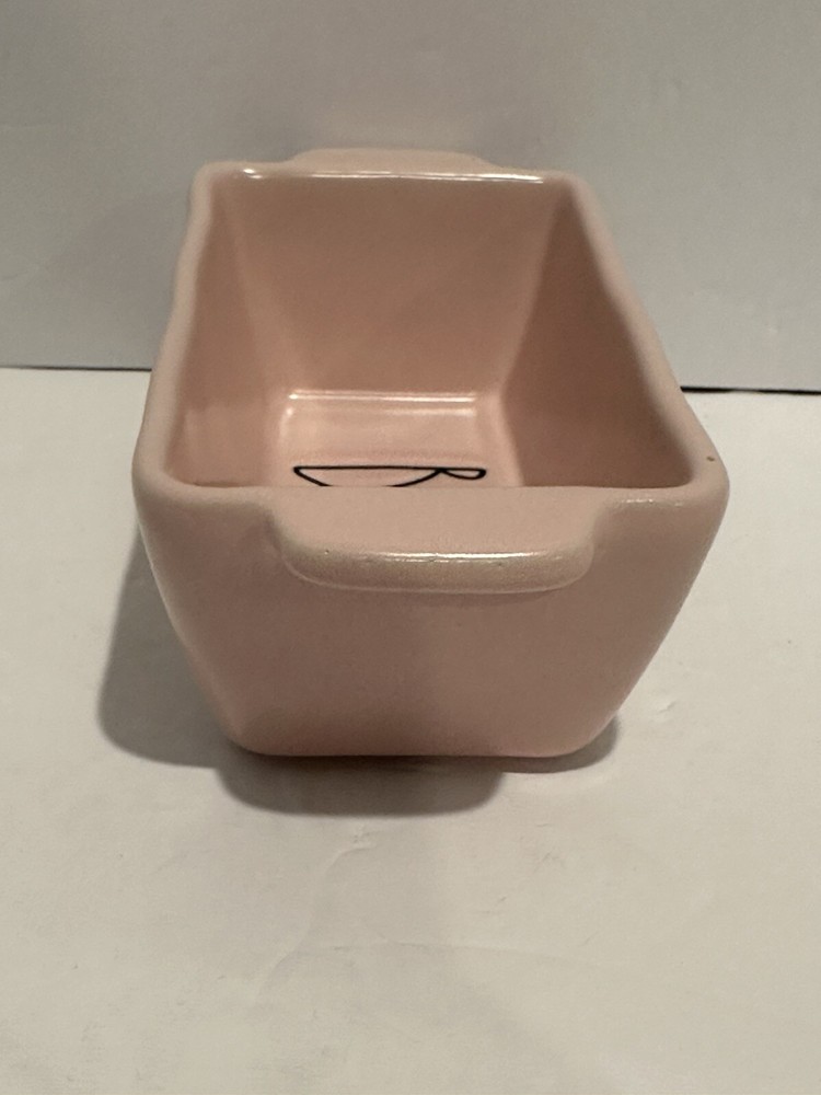 Rae Dunn BAKE Mini Pink Ceramic Loaf Pan Baking Dish