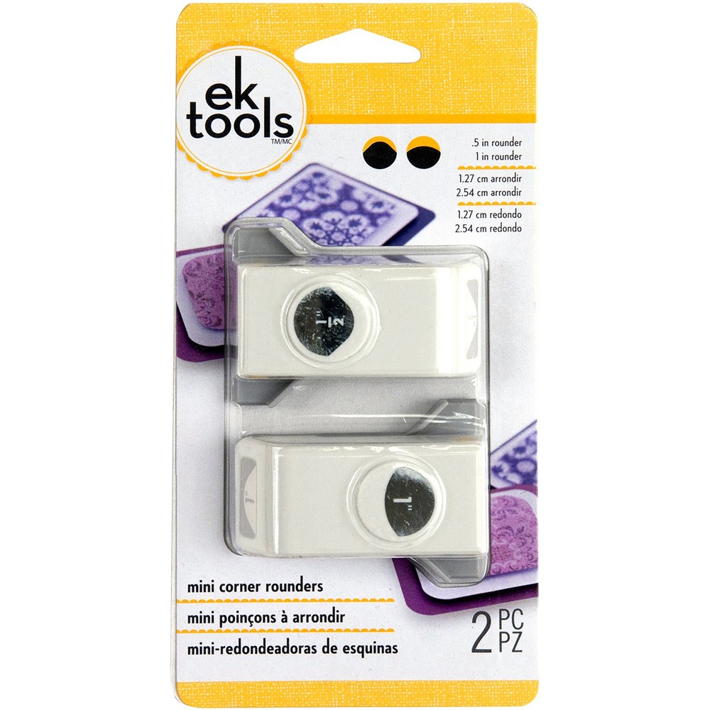 EK Success E5470026 Mini Corner Rounder Punches 2/Pkg-Round, .5" & 1" (2Pk)