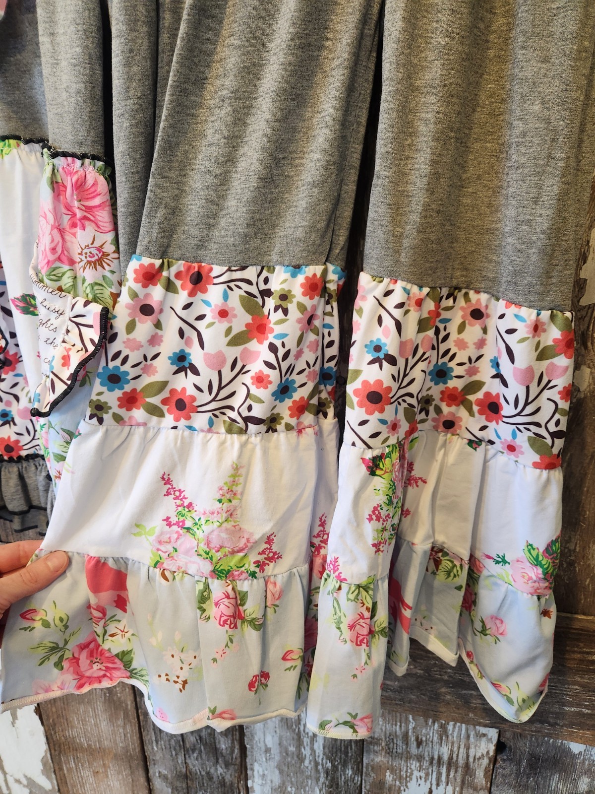 Adorable Sweetness Boutique Ruffle Dress & Bellbottom Pants Girls 7