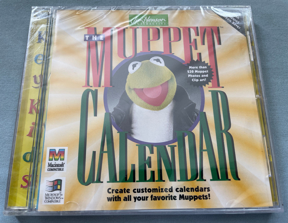 Jim Henson's Muppet Calendar 1995 PC/Mac Computer SoftKey Software NEW & SEALED!