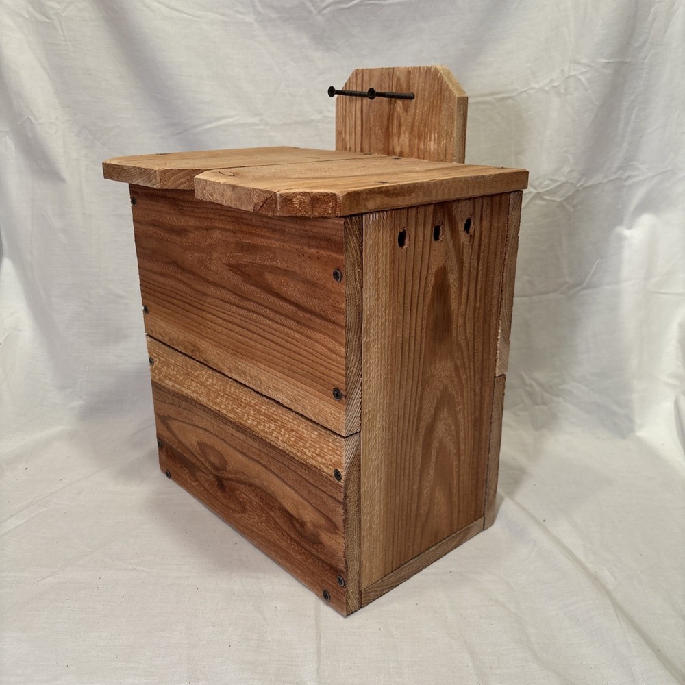 Solid Cedar Backyard Squirrel House Nesting Box - Wooden Wildlife Box- Large