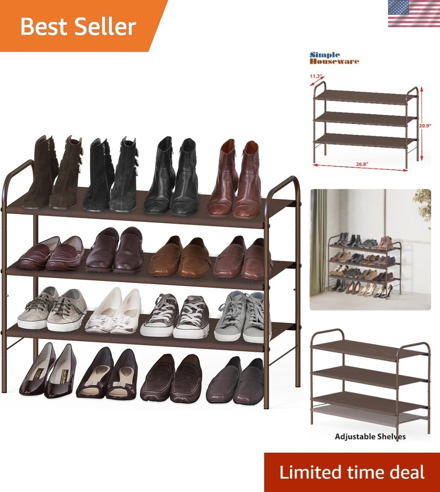 Personalized 3-Tier Shoe Organizer with 30 lbs Weight Capacity - Space-Saving