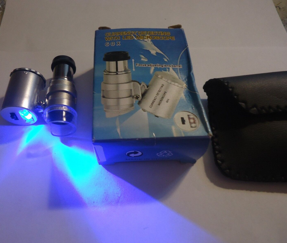 1- 60x microscope blue light white light  with cases#11