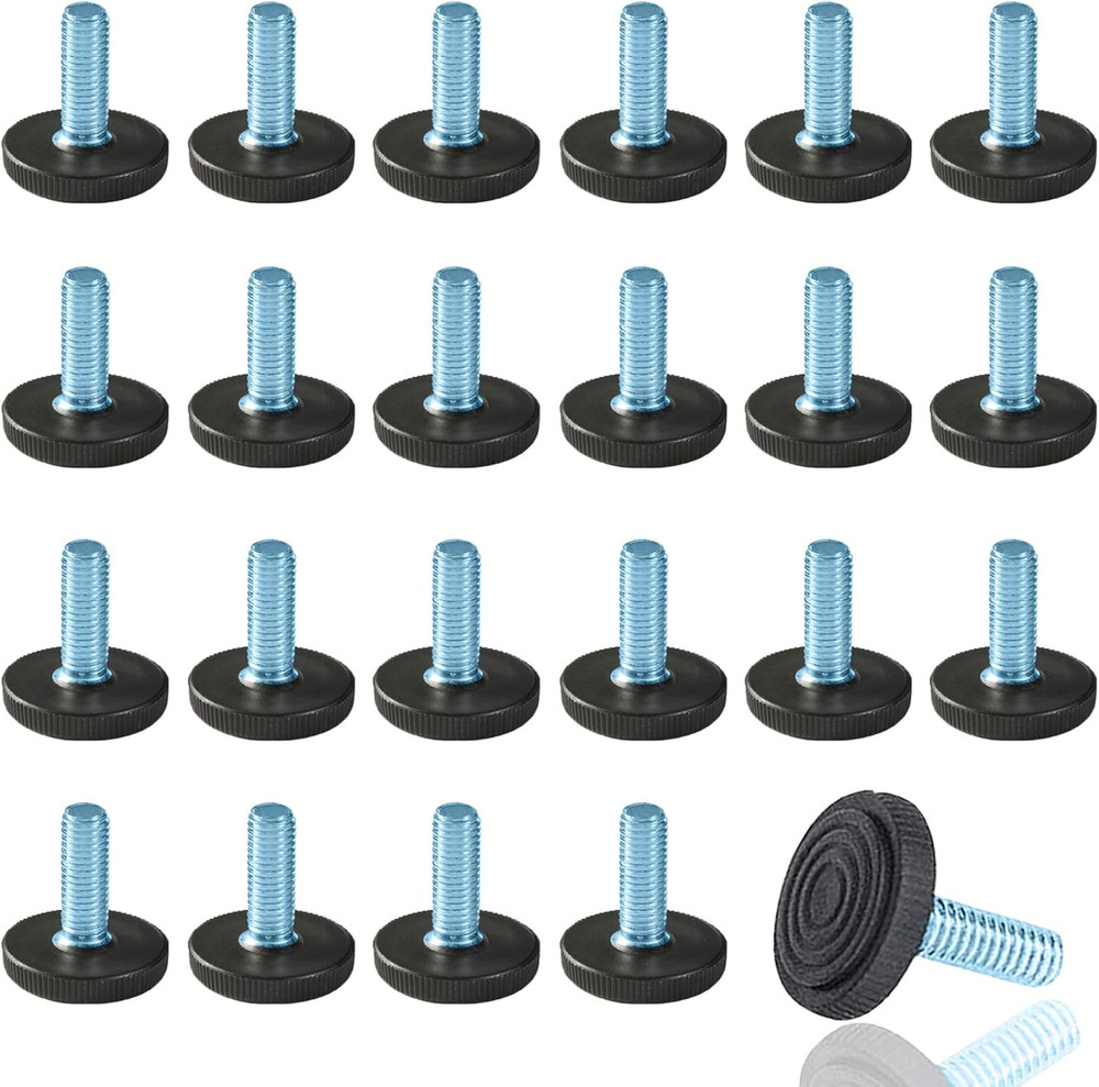 24 PCS M6 Thread Adjustable Furniture Levelers Screw in Threaded, Adjustable Lev