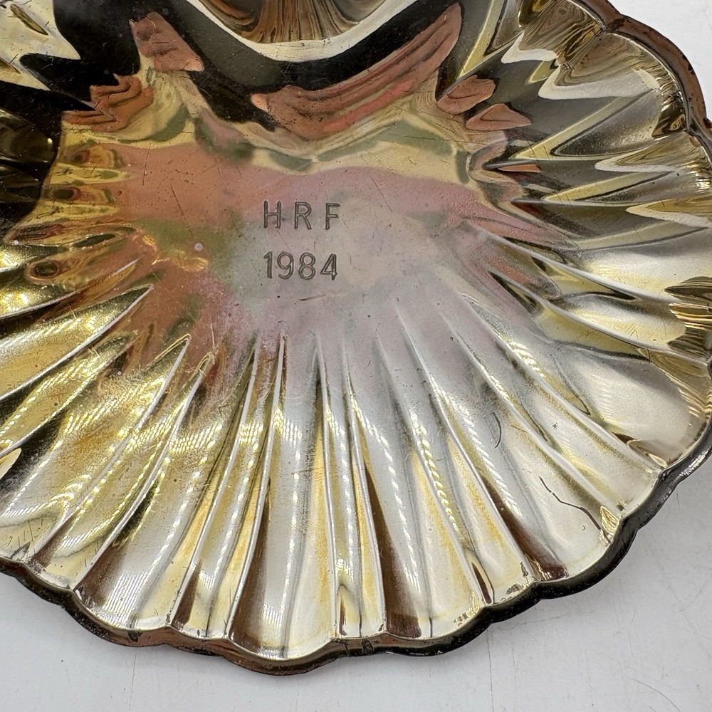 Set Of 4 Silverplate Seashell Trinket Candy Dish Bowl HRF 1984 Vintage