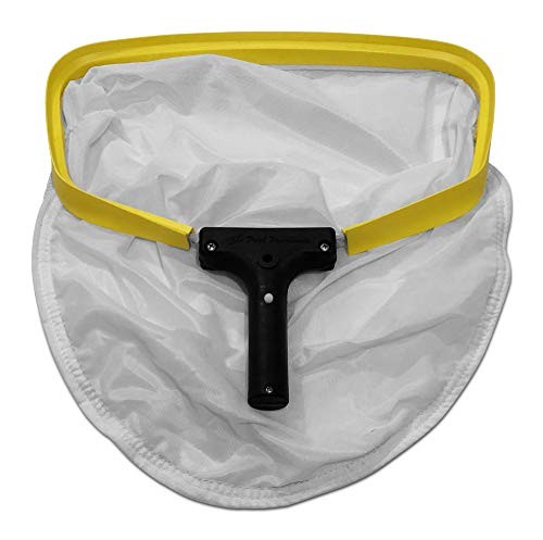 Pool Net - 14" Round, Yellow, Plastic, Polycarbonate Handle, Compact, Durable