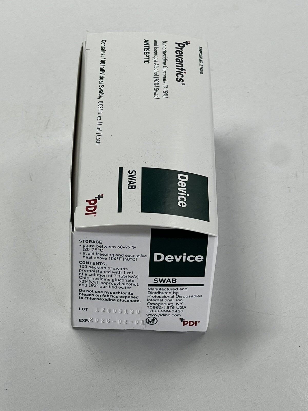 PDI Device Prevantics B19600 Antiseptic Swab | 100 Swabs