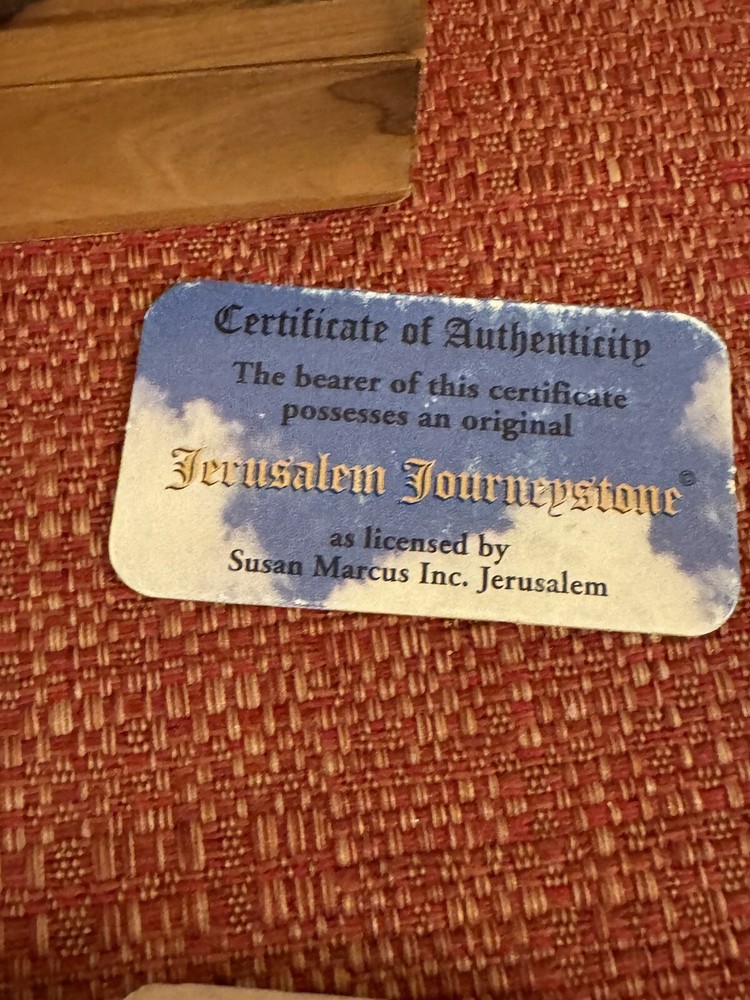 Vintage Jerusalem Journey Stone Storage Box Authentic Certificate
