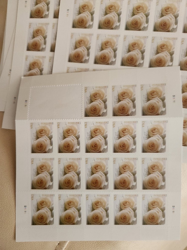 White Rose Wedding Stamps