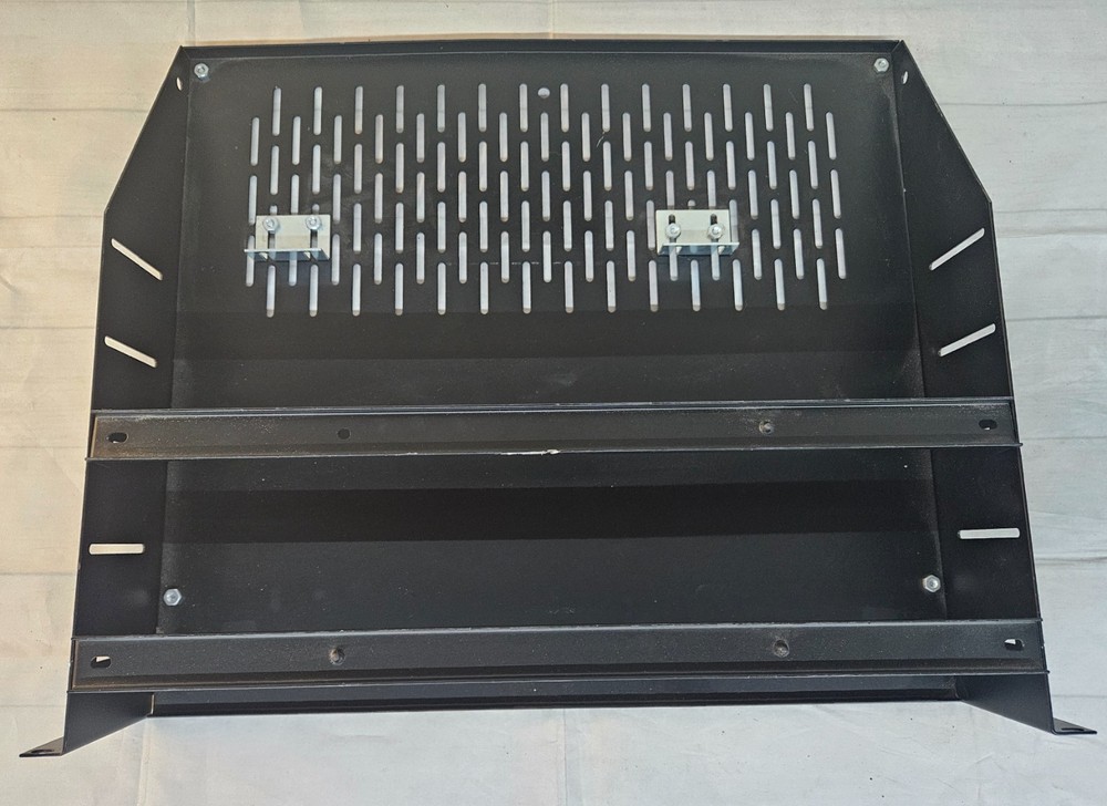 2U Audio or Server Rack Vented Shelf w Lock Down Bars