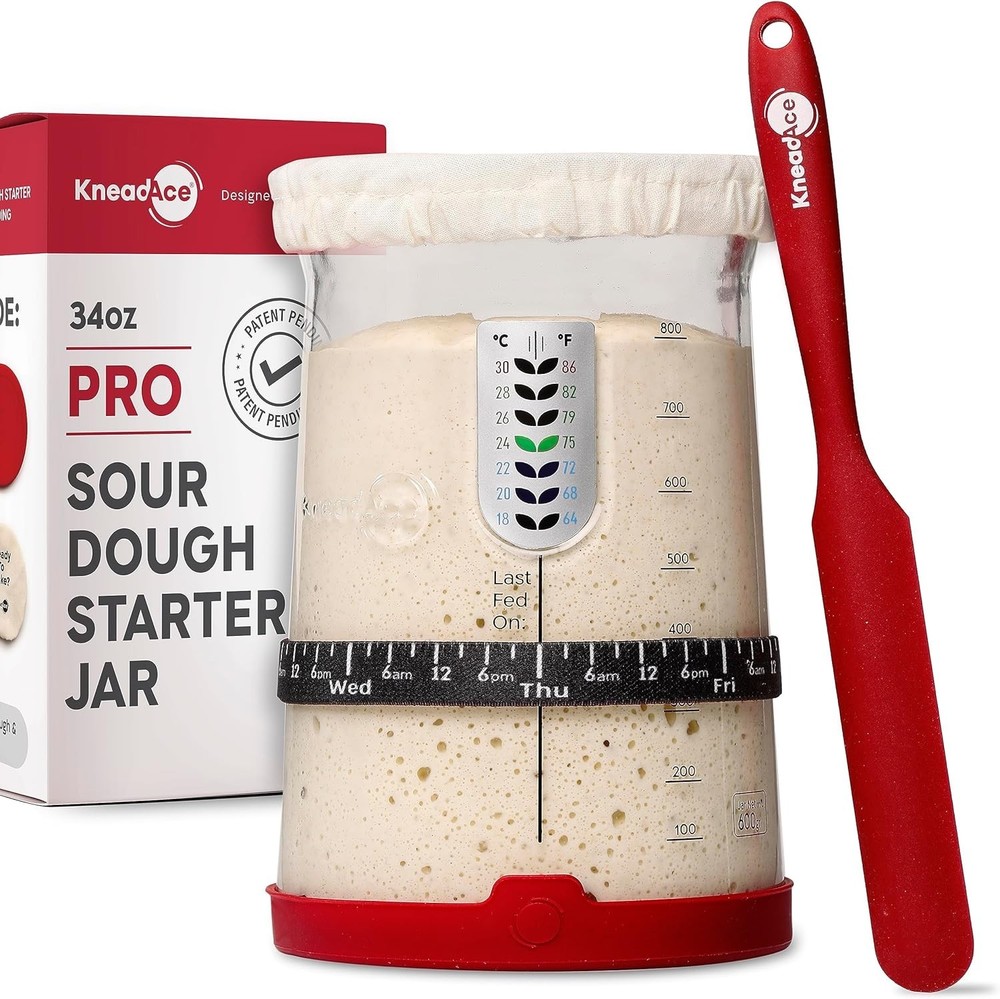 Ultimate Sourdough Starter Kit - Large Capacity Jar & Feeding Tracker Included