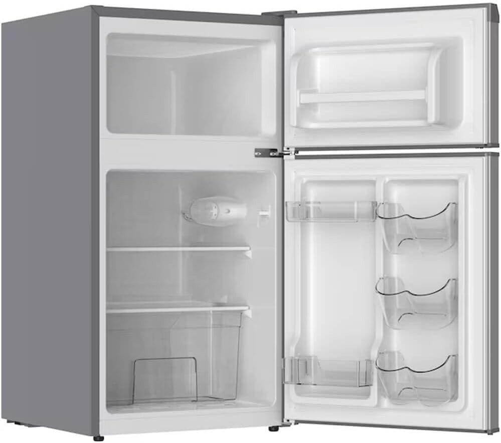 Frigidaire Mini Refrigerator 3.2 Cu Ft Full-Size Separate Freezer (Silver)