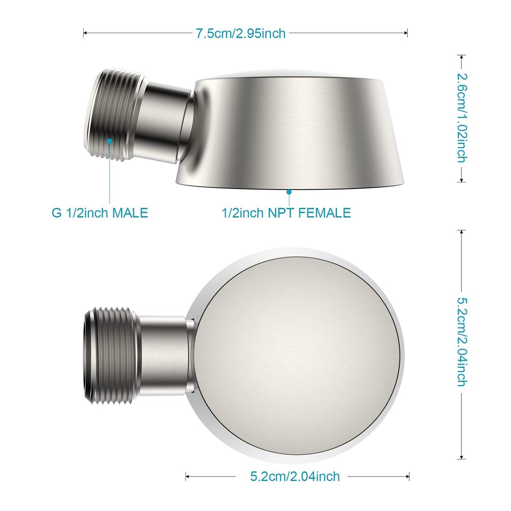 Wall Mounted Supply Elbow, Solid Round Wall Supply Elbow with Brass 1/2 inch