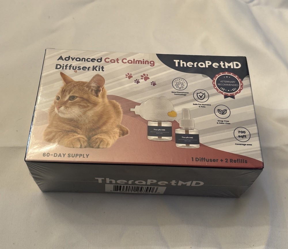 TheraPetMD Advanced Cat Calming Diffuser Kit 60 Day Supply 1 Diffuser 2 Refills!