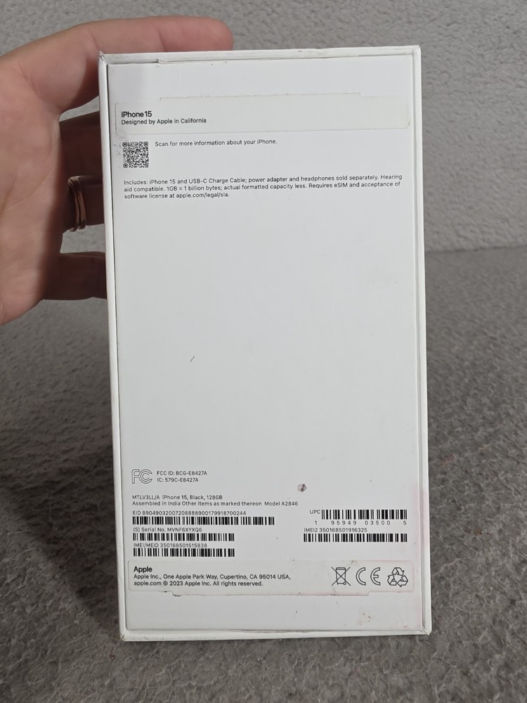 iPhone 15 Empty Box