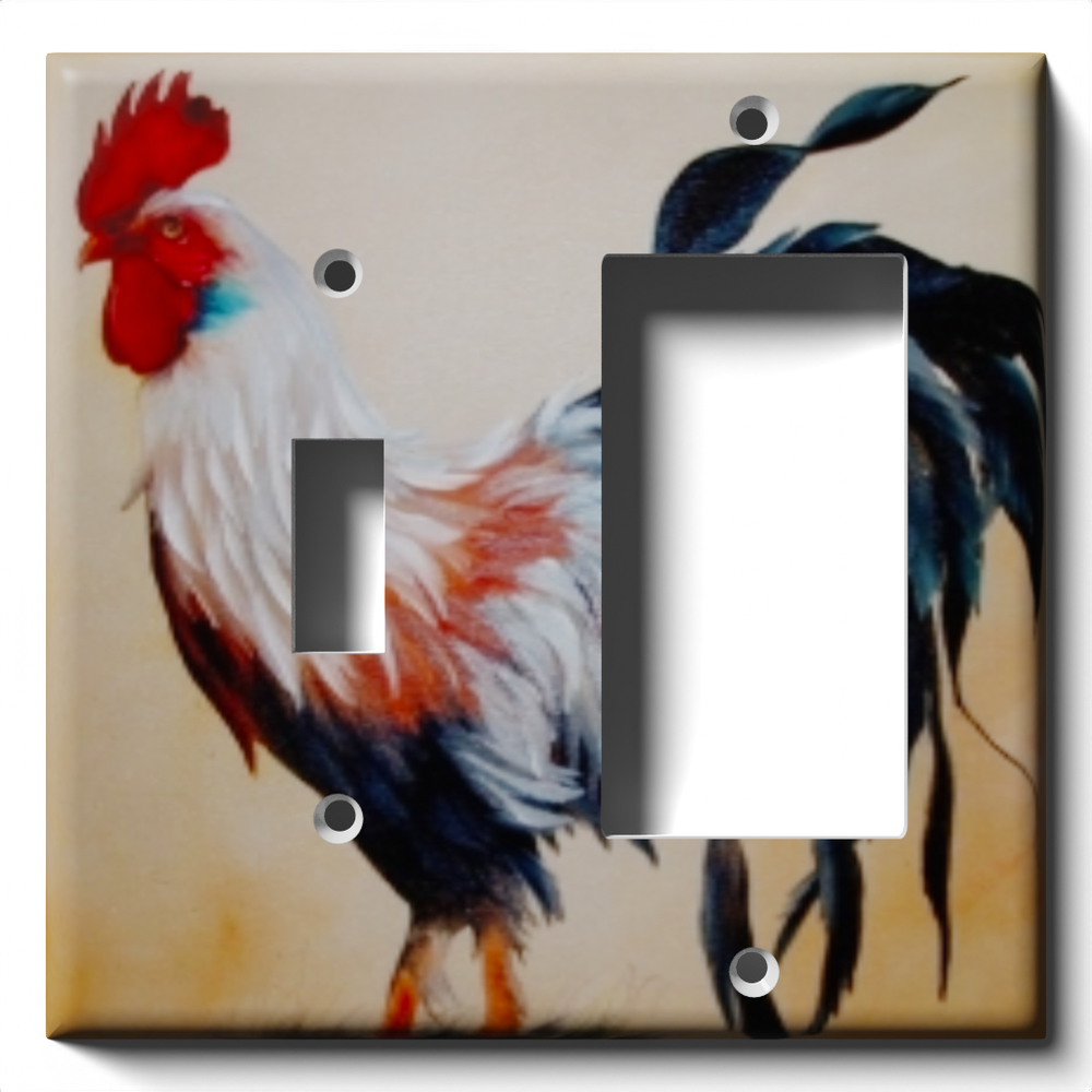 SnazzySwitch Rooster Profile Decorative Light Switch Plate Cover